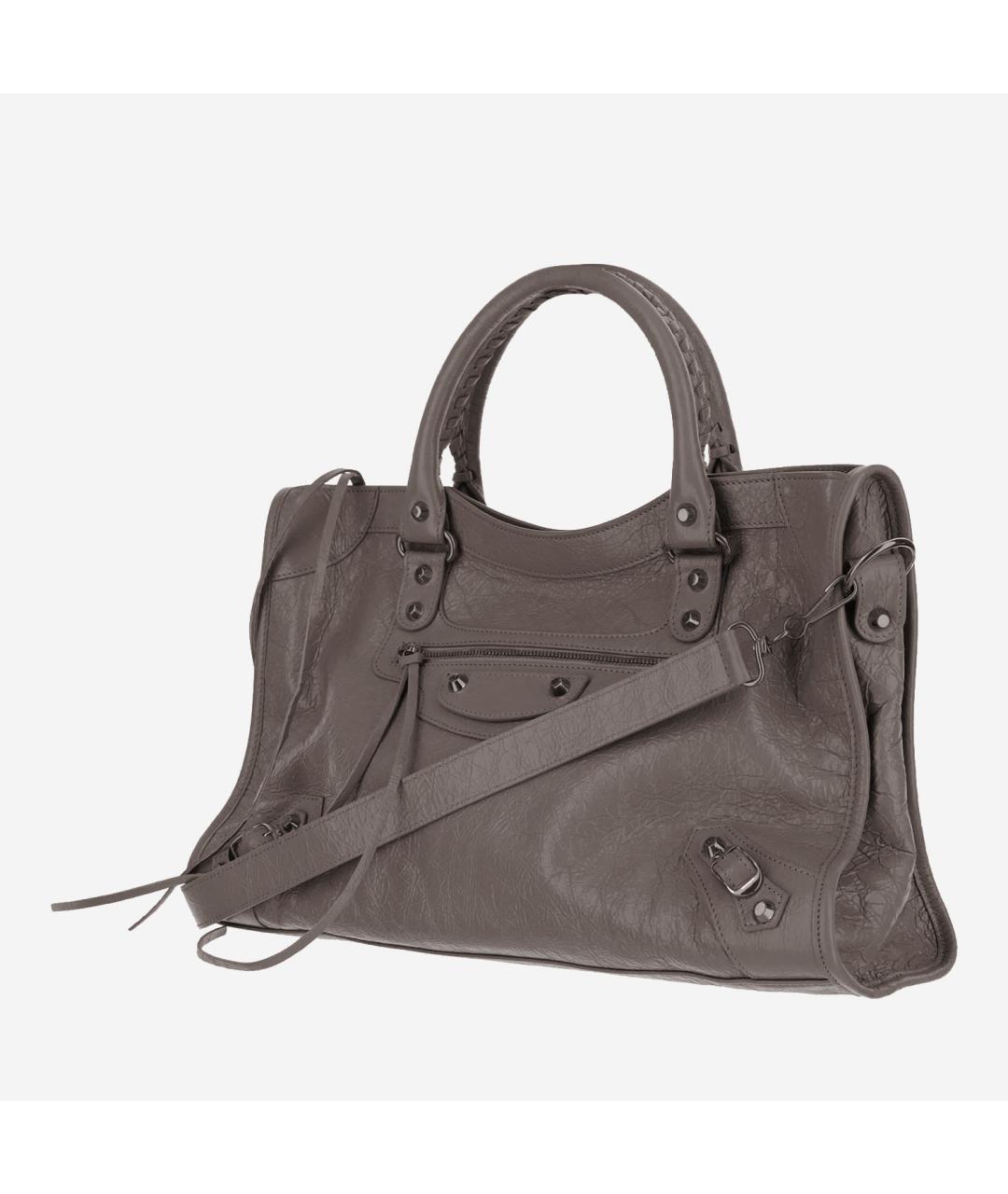 BALENCIAGA Серая кожаная сумка тоут, фото 2