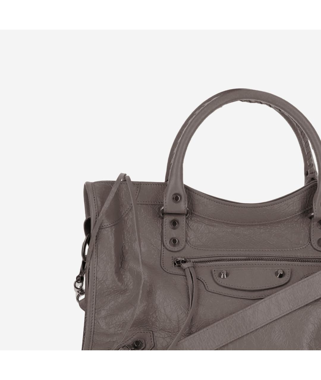 BALENCIAGA Серая кожаная сумка тоут, фото 4
