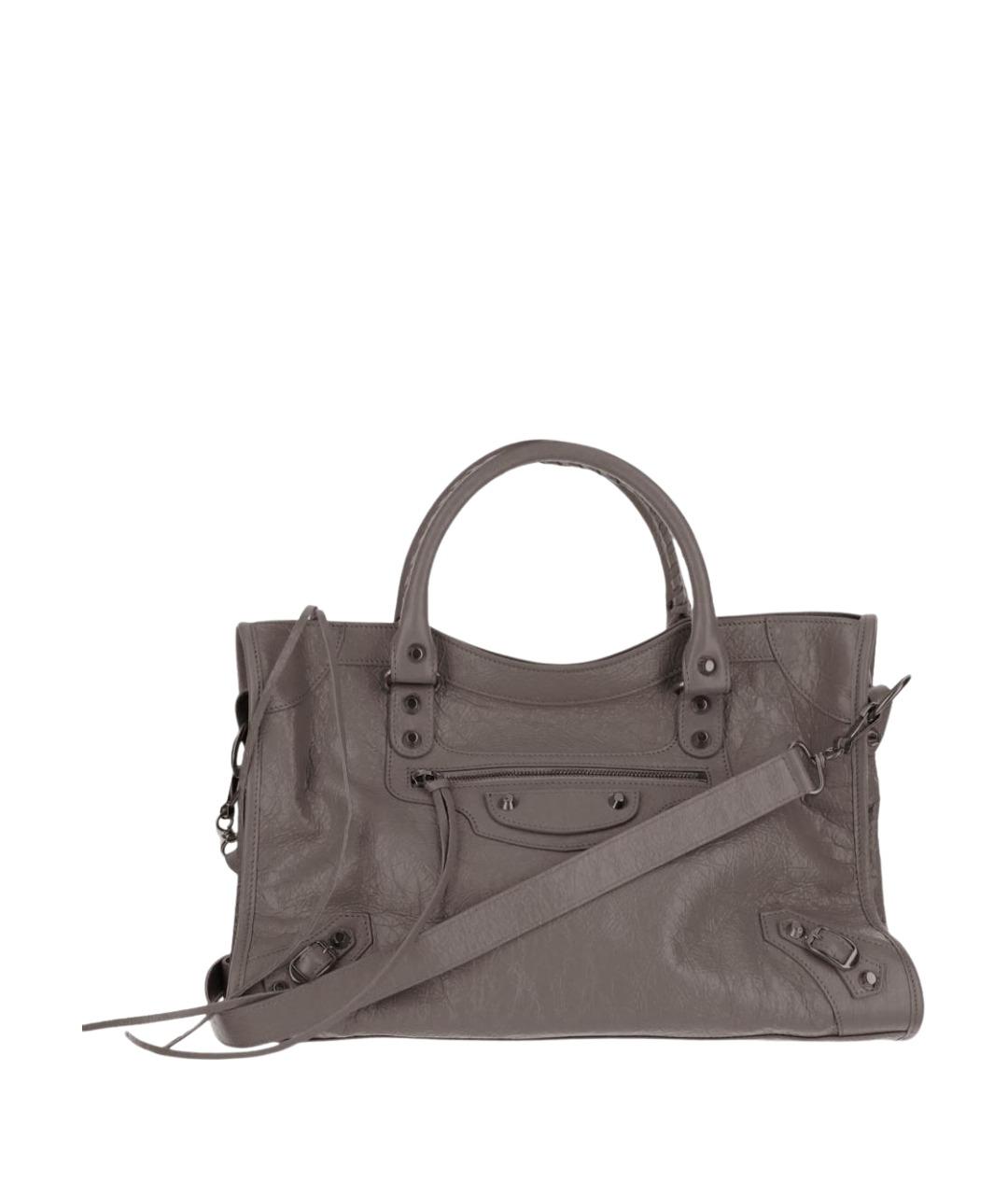 BALENCIAGA Серая кожаная сумка тоут, фото 1