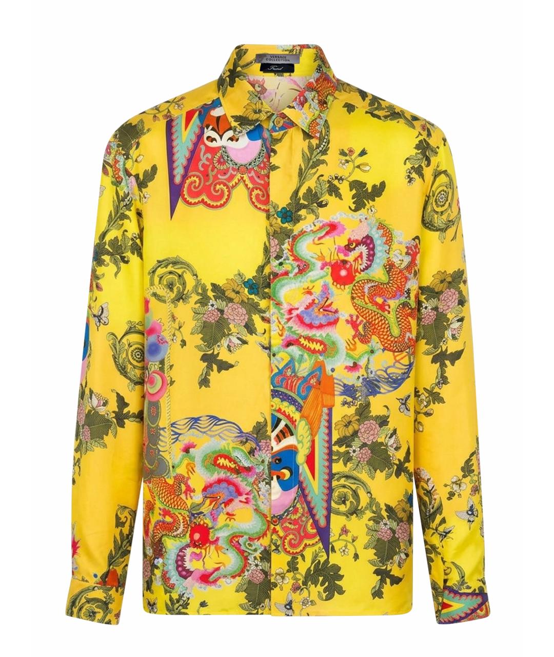 VERSACE COLLECTION Желтая шелковая кэжуал рубашка, фото 1