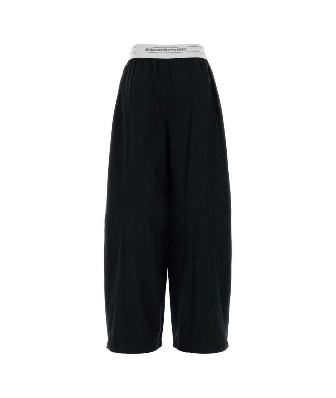 ALEXANDER WANG Черные хлопковые прямые брюки, фото 2