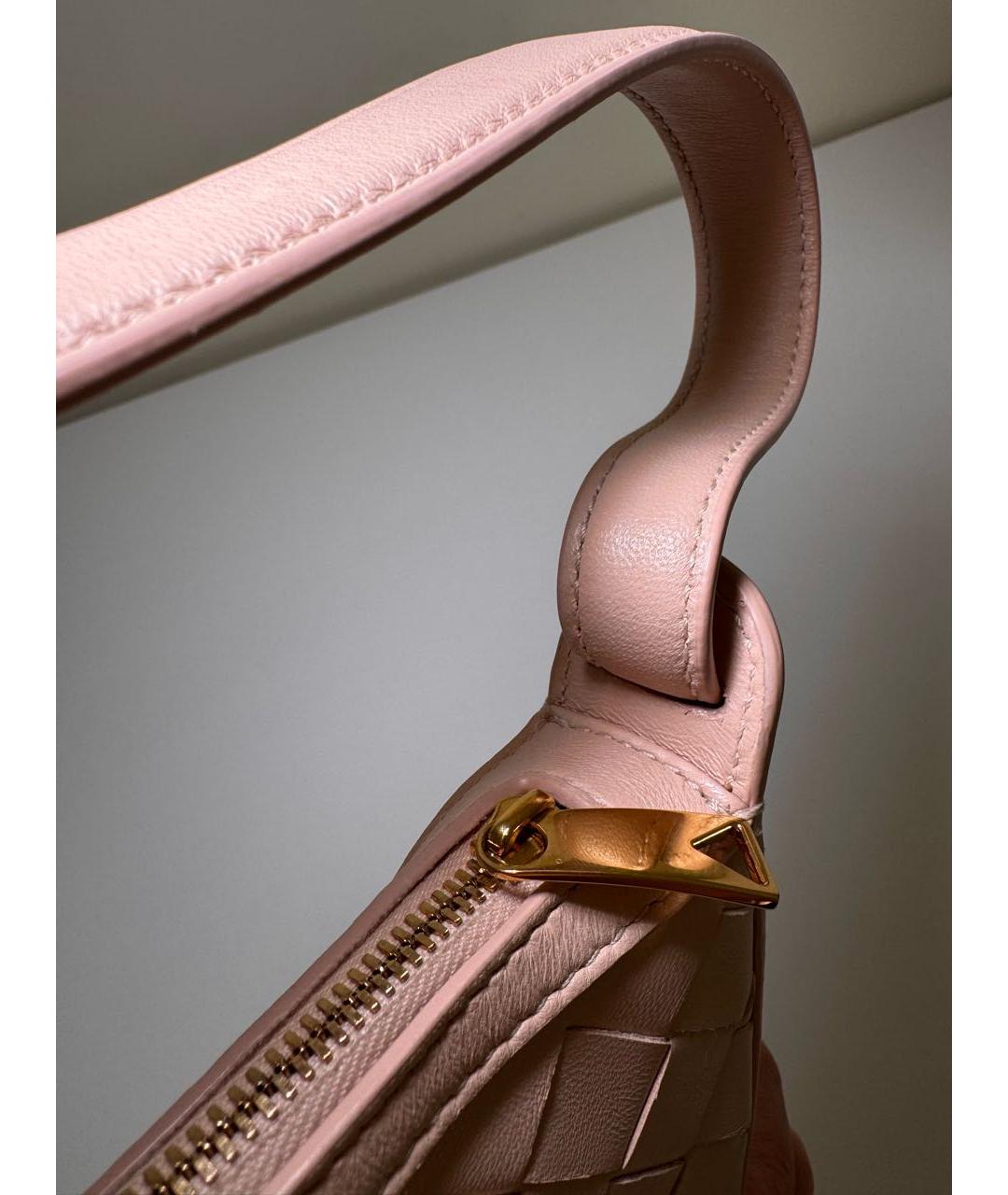 BOTTEGA VENETA Розовая кожаная сумка с короткими ручками, фото 6