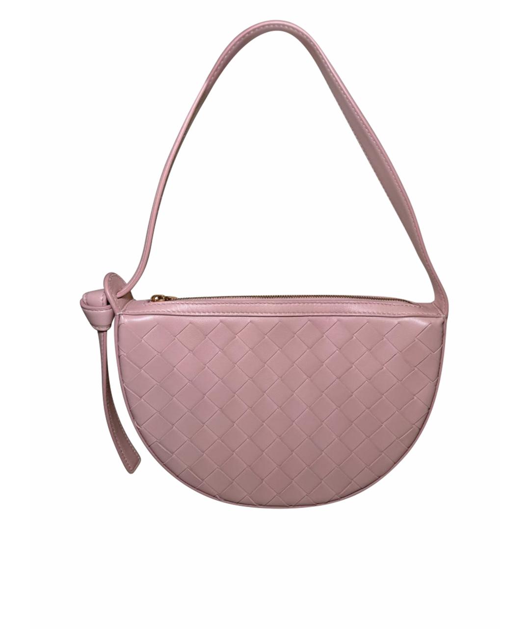 BOTTEGA VENETA Розовая кожаная сумка с короткими ручками, фото 1