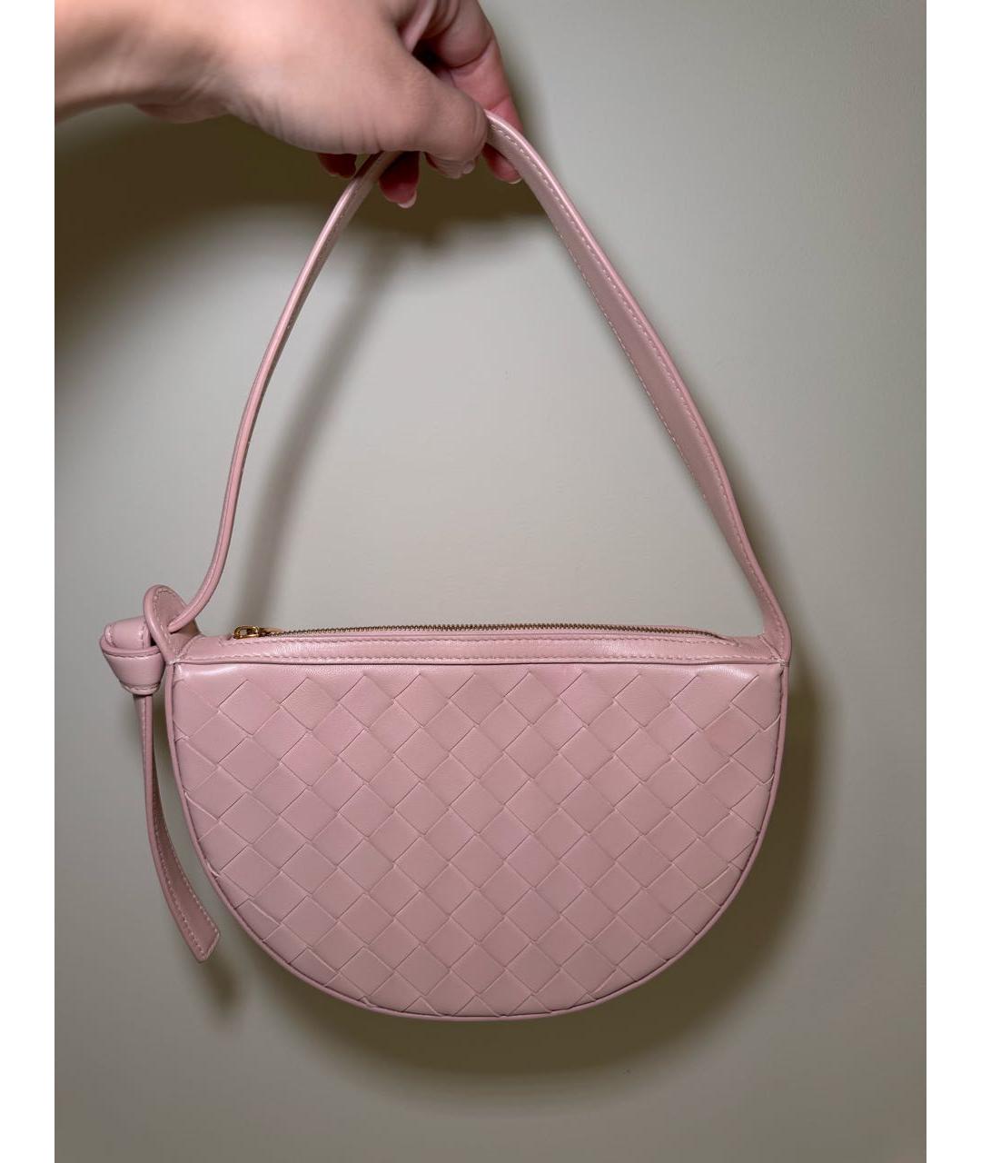 BOTTEGA VENETA Розовая кожаная сумка с короткими ручками, фото 9
