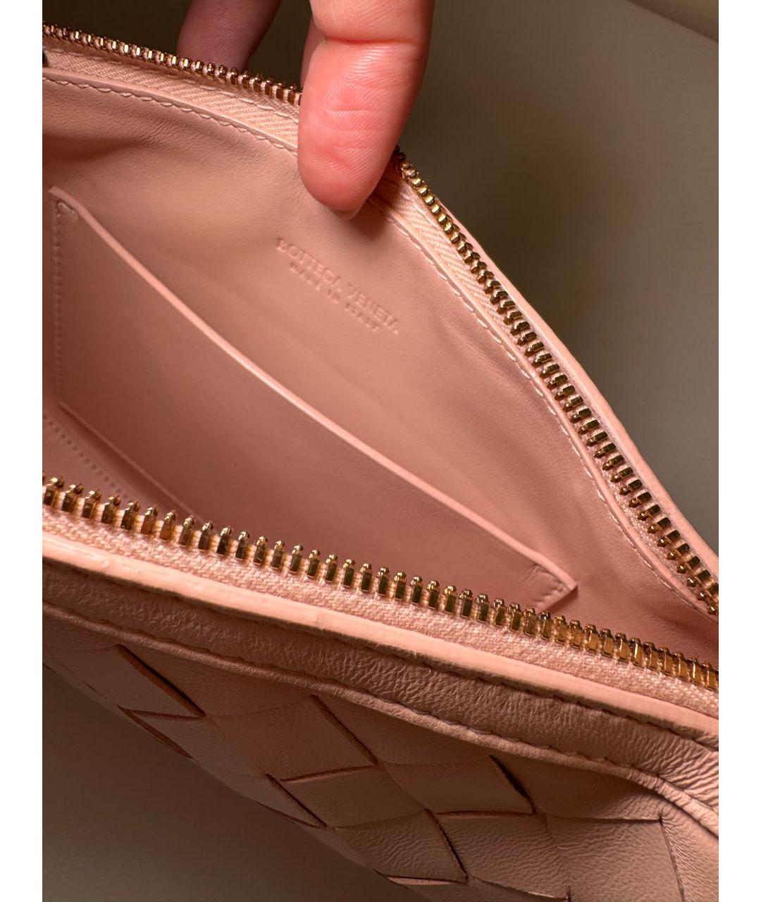 BOTTEGA VENETA Розовая кожаная сумка с короткими ручками, фото 4