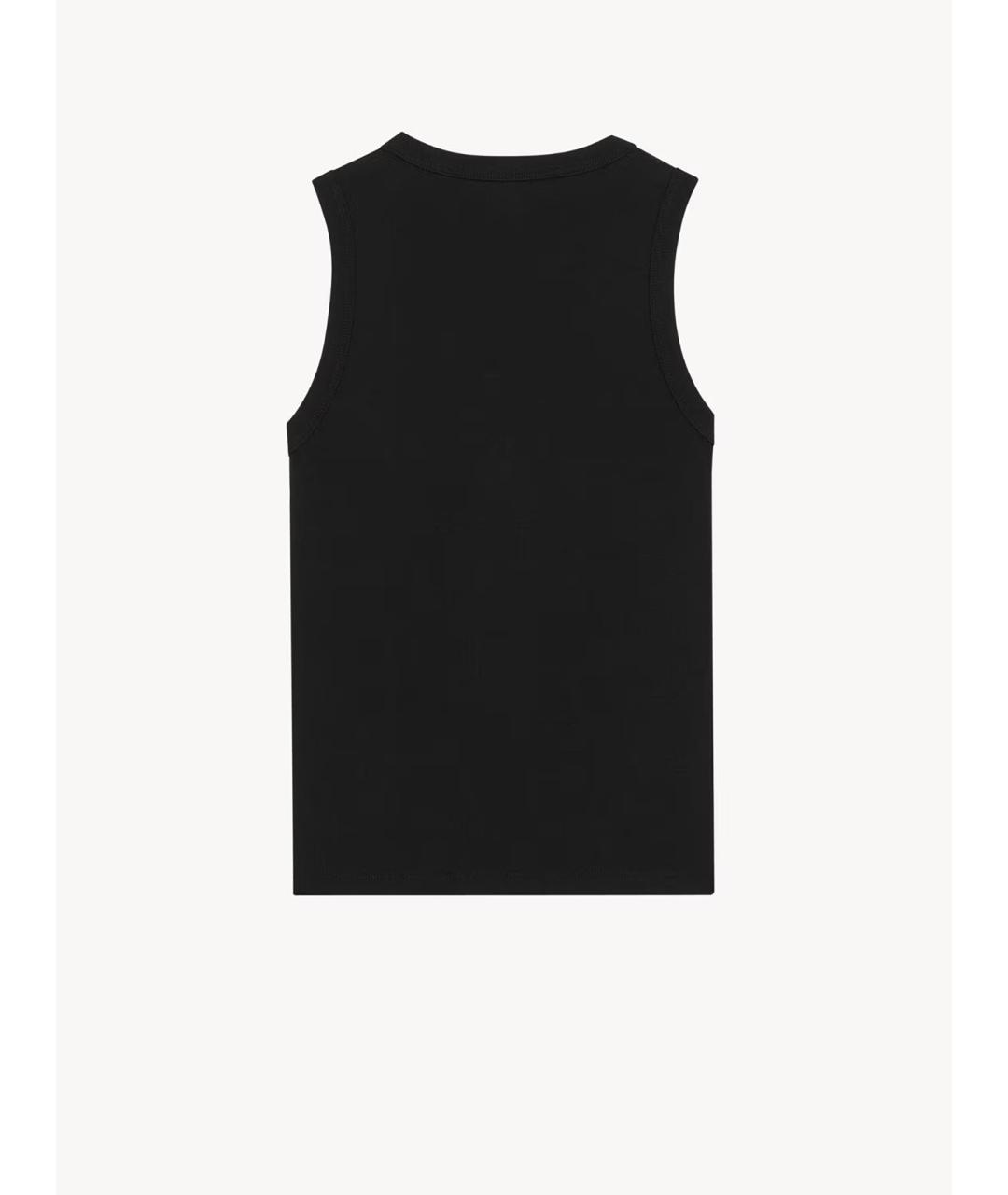 SAINT LAURENT Черная хлопковая майка, фото 3