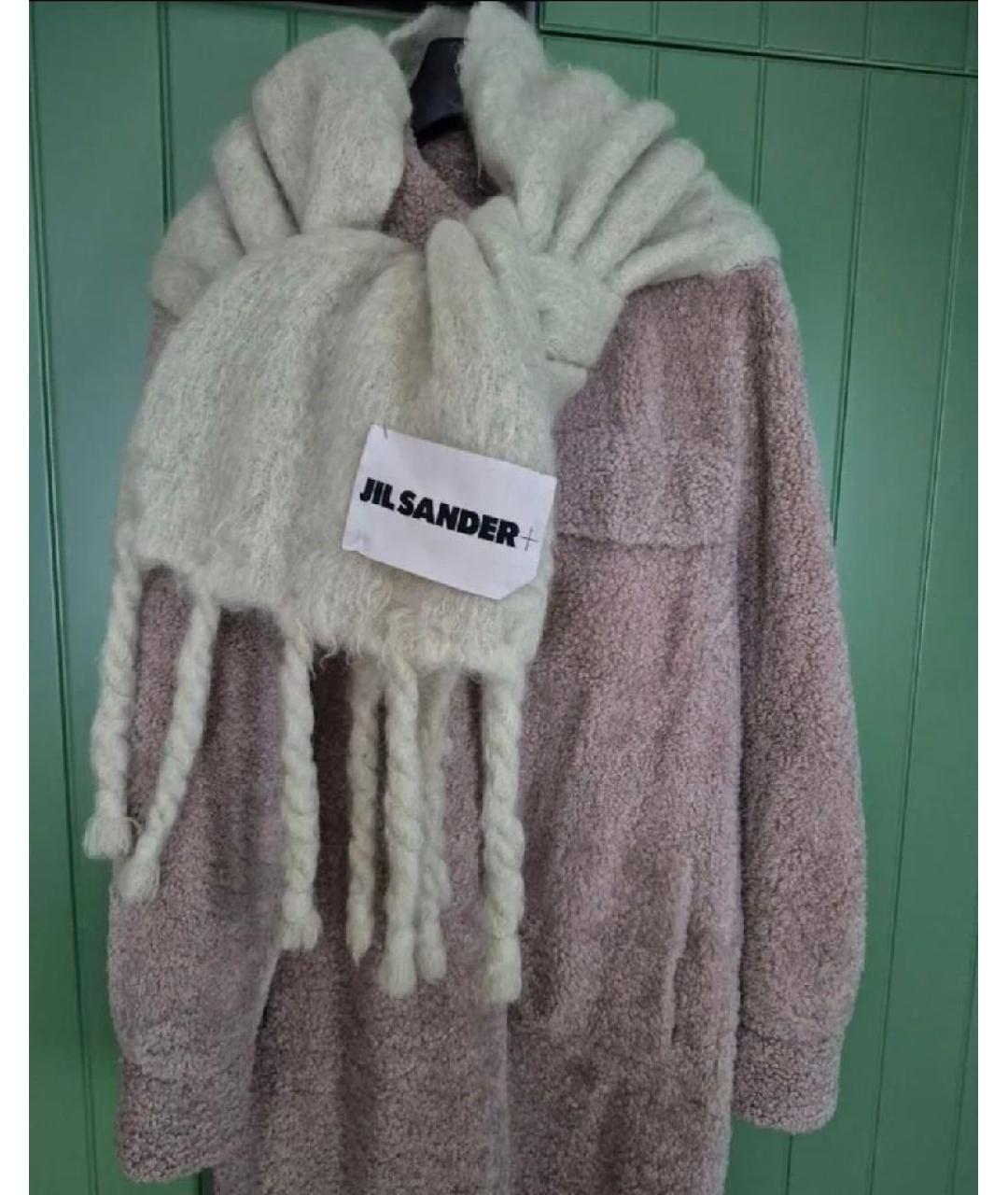 JIL SANDER Салатовый шерстяной шарф, фото 4
