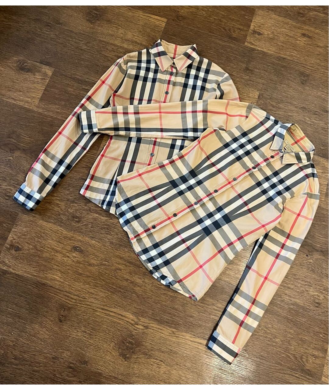 BURBERRY Бежевая хлопко-эластановая рубашка, фото 2