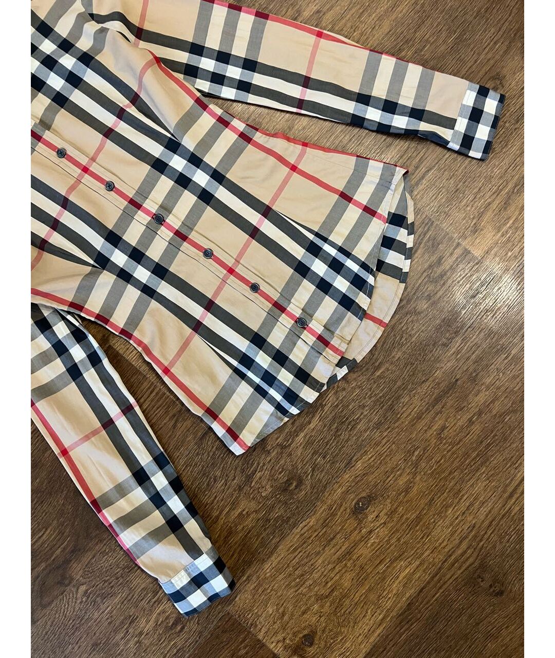 BURBERRY Бежевая хлопко-эластановая рубашка, фото 4