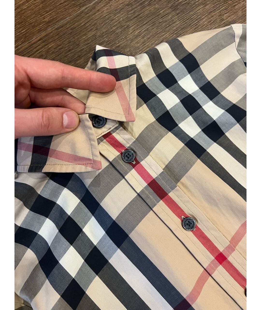 BURBERRY Бежевая хлопко-эластановая рубашка, фото 5