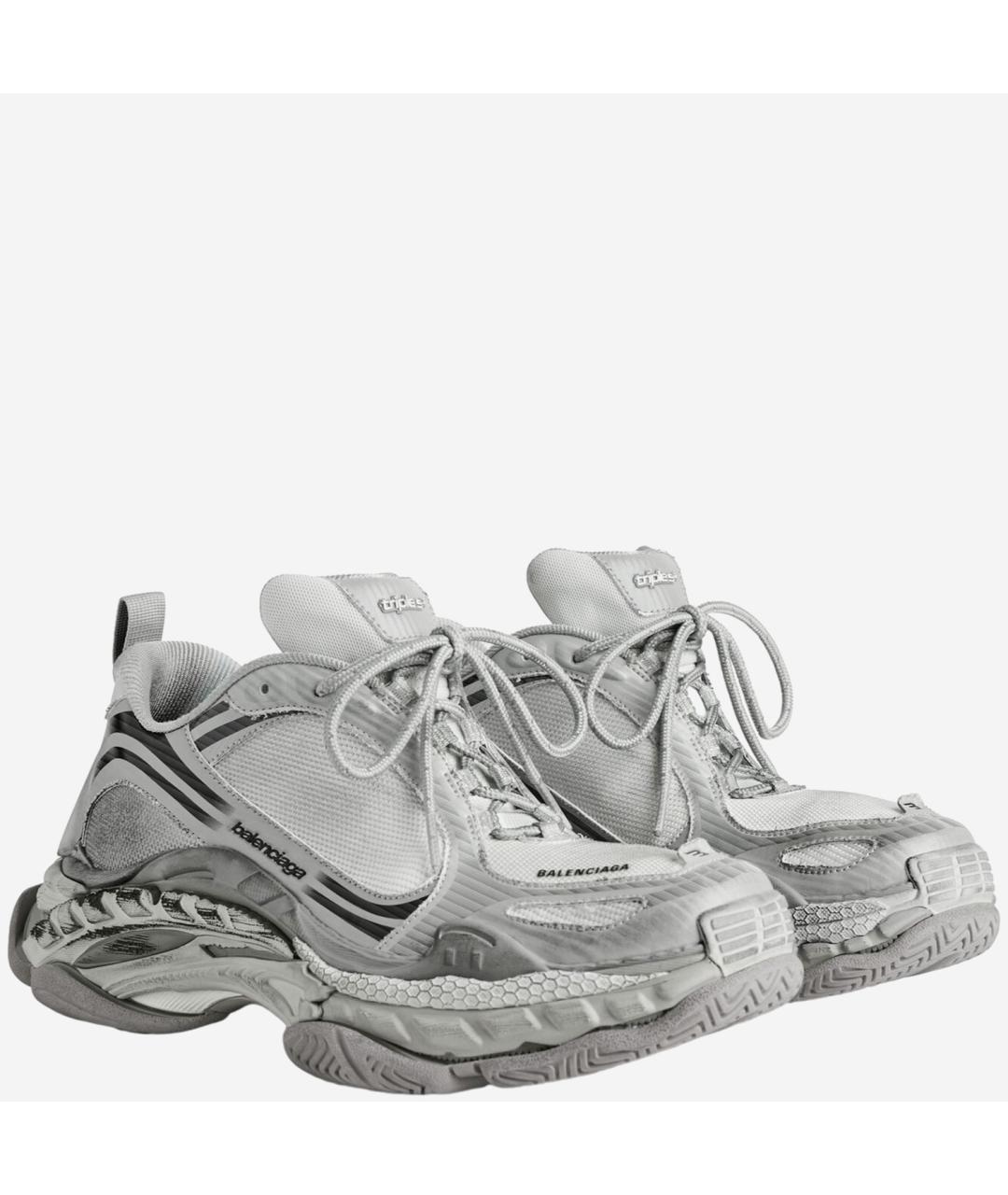 BALENCIAGA Серые синтетические низкие кроссовки / кеды, фото 3