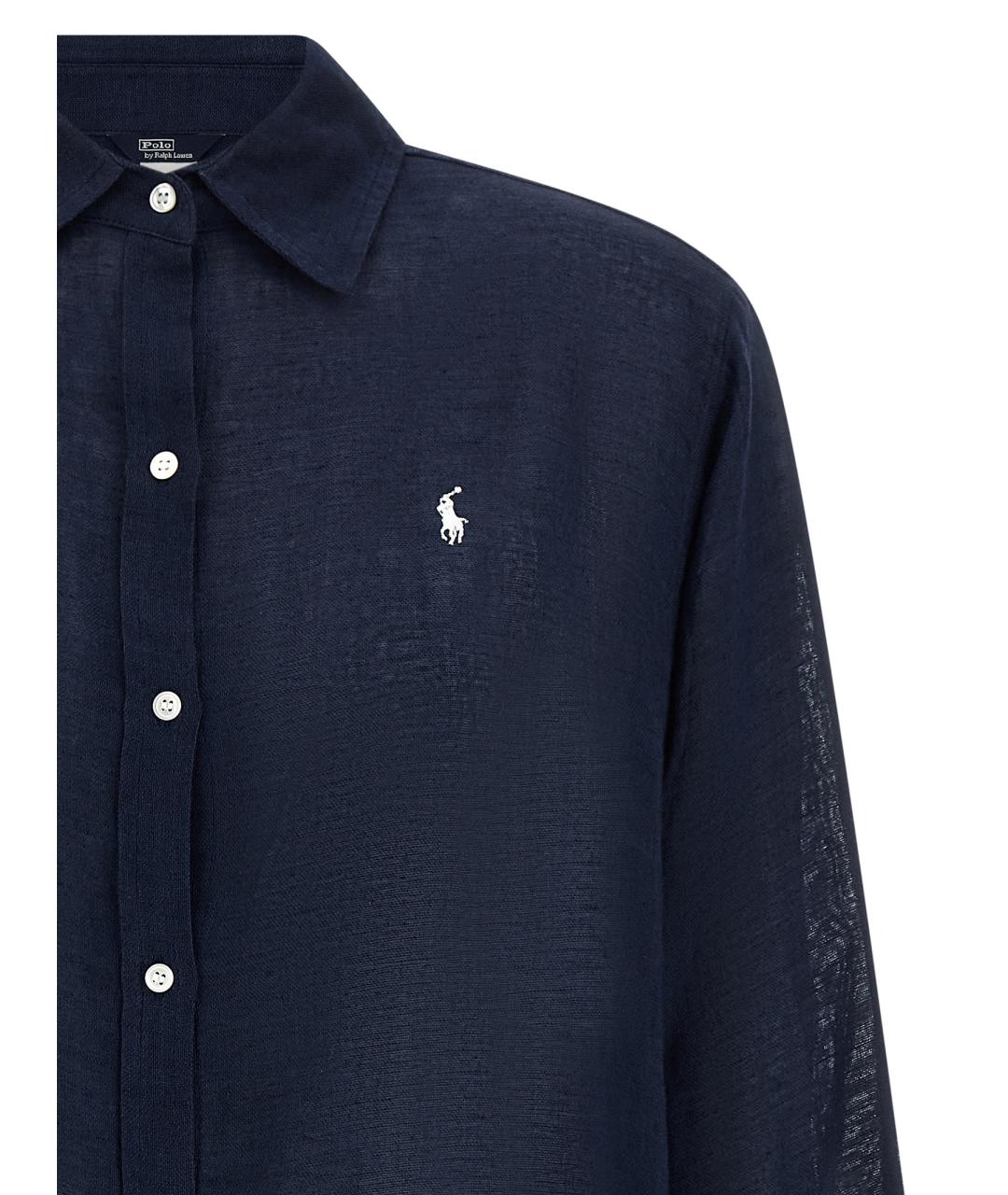 POLO RALPH LAUREN Синяя льняная рубашка, фото 3