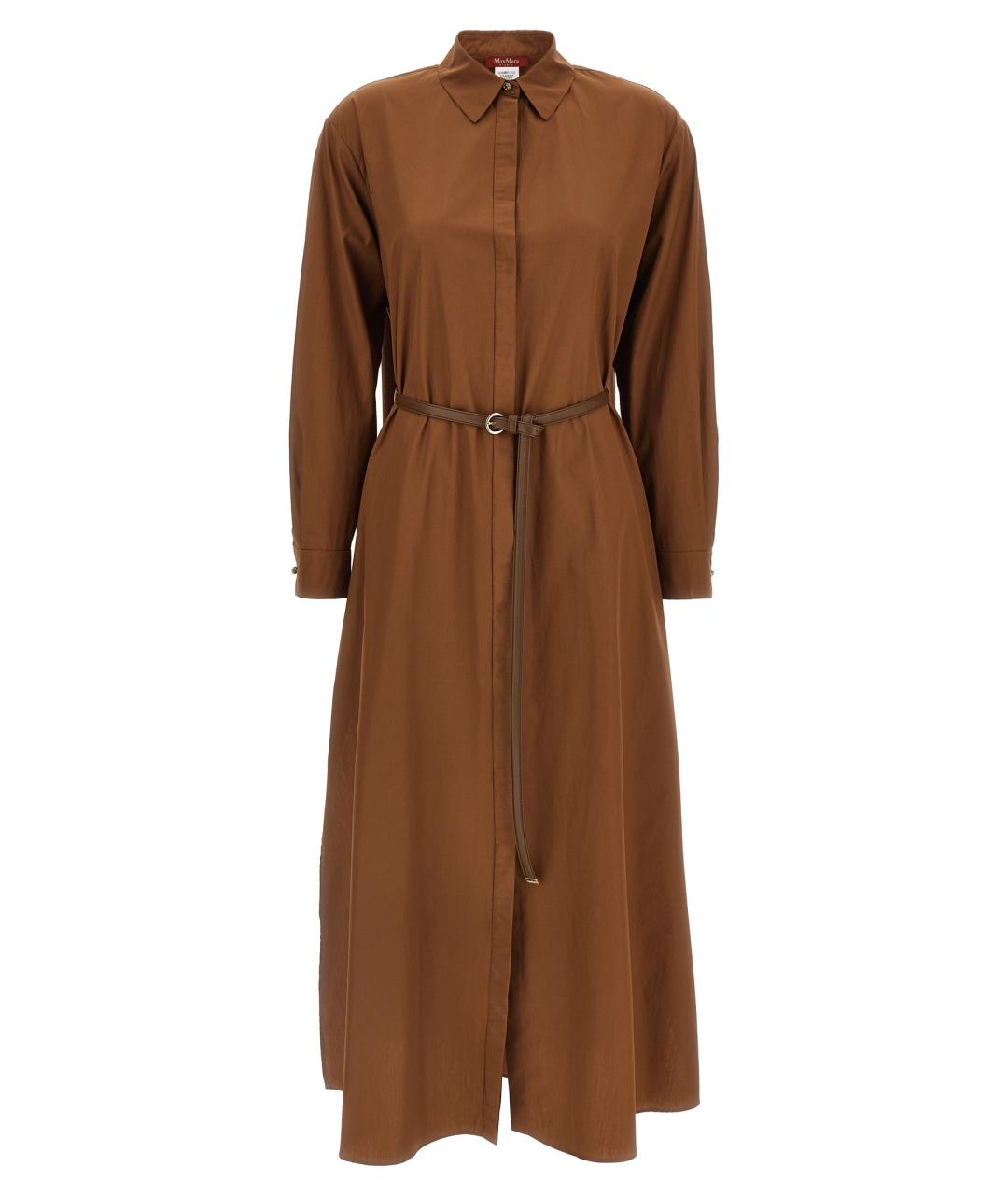 MAX MARA STUDIO Коричневое хлопковое повседневное платье, фото 1