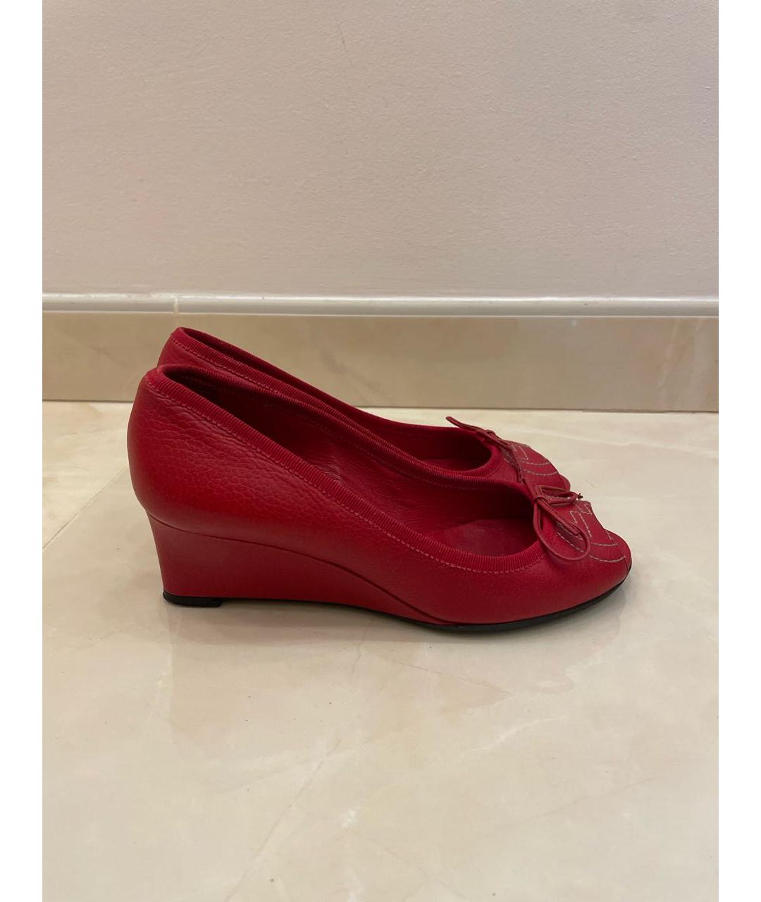 GUCCI Красные кожаные туфли, фото 6