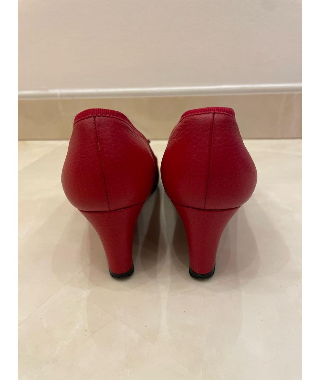 GUCCI Красные кожаные туфли, фото 4