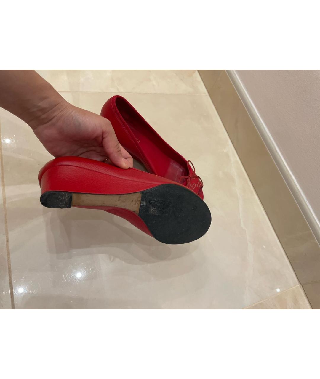GUCCI Красные кожаные туфли, фото 5