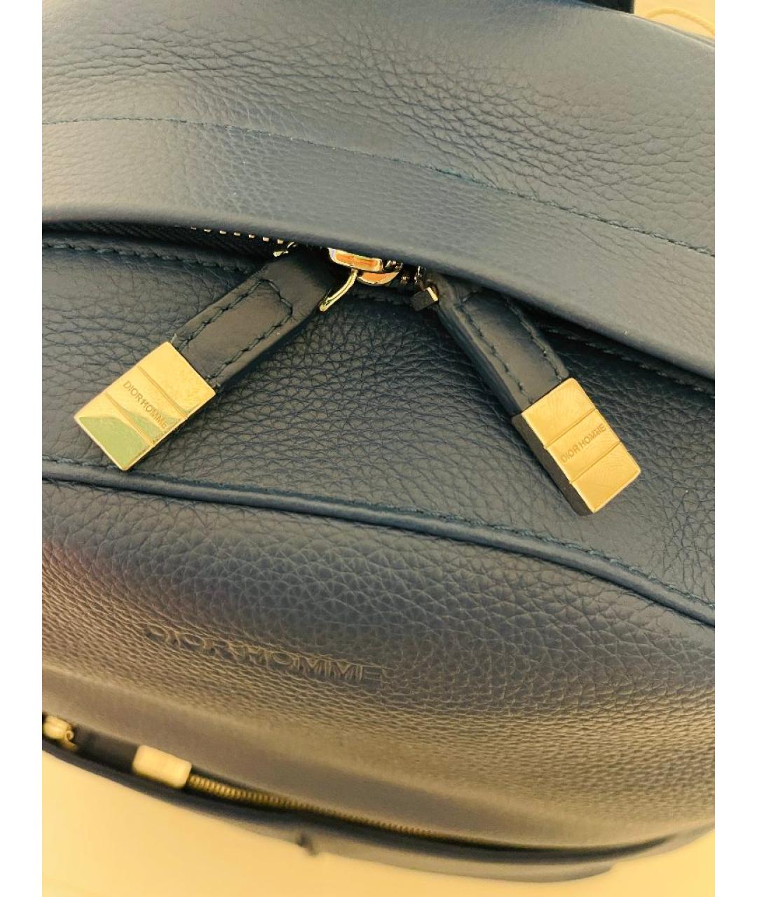 CHRISTIAN DIOR Синий кожаный рюкзак, фото 7