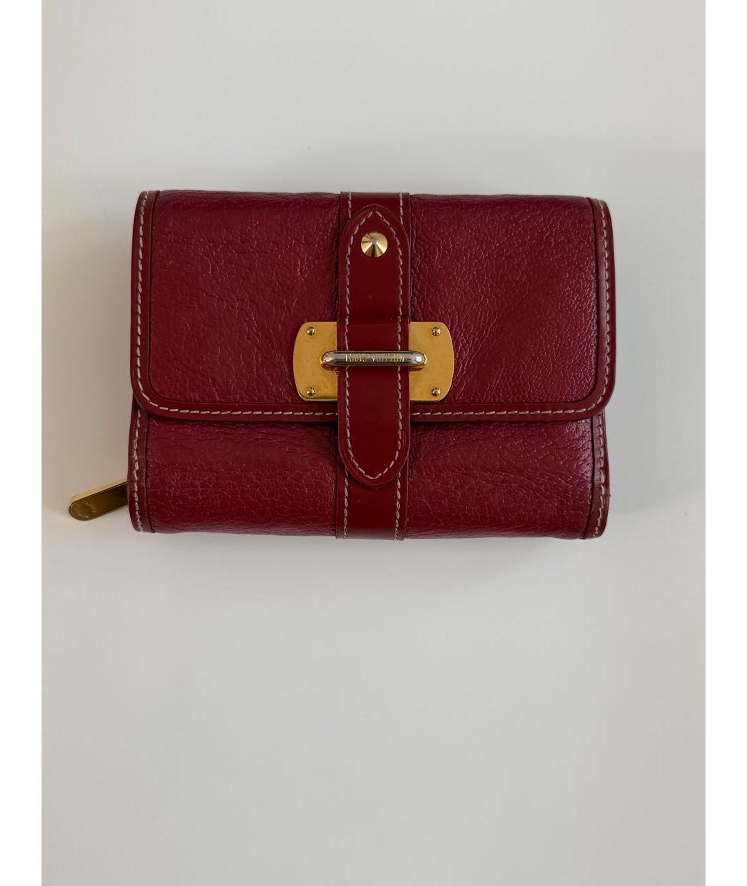 LOUIS VUITTON Бордовый кожаный кошелек, фото 9