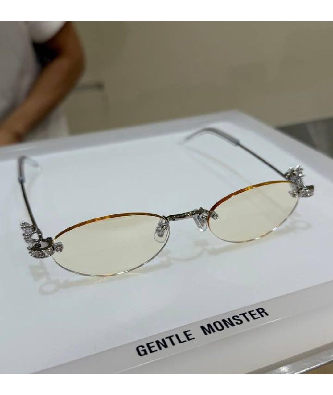GUCCI Желтые металлические солнцезащитные очки, фото 2