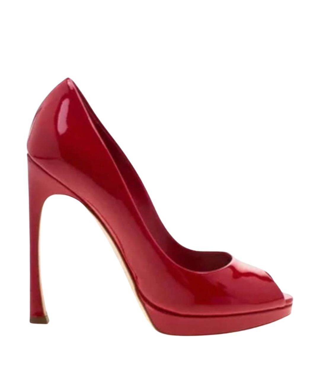 CHRISTIAN DIOR Красные босоножки из лакированной кожи, фото 1