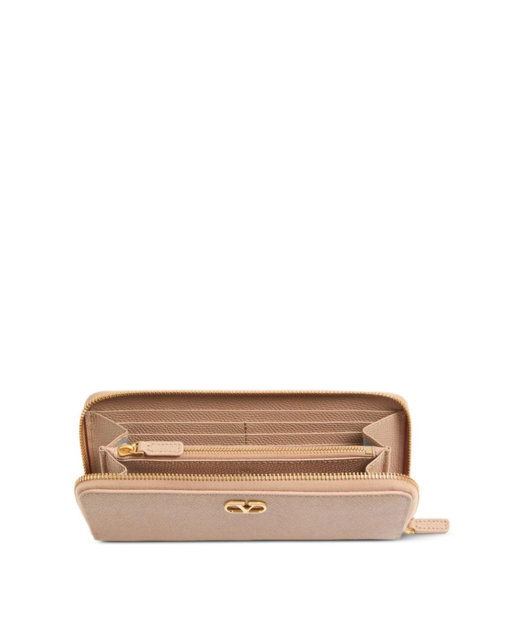 VALENTINO Розовый кожаный кошелек, фото 5