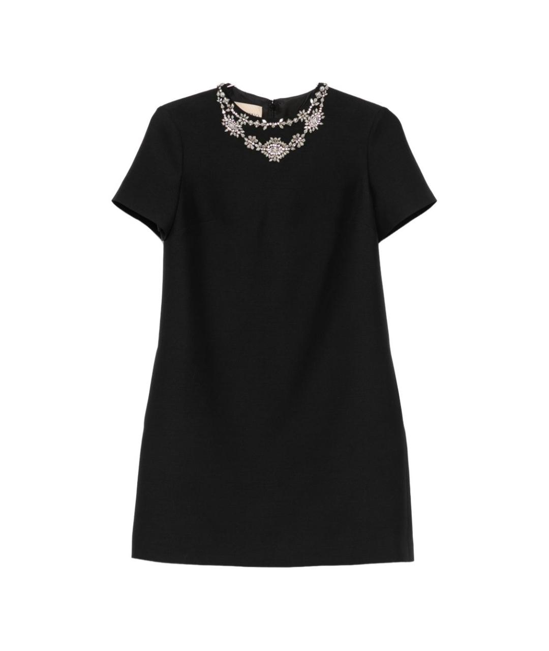 VALENTINO Черное шерстяное вечернее платье, фото 1