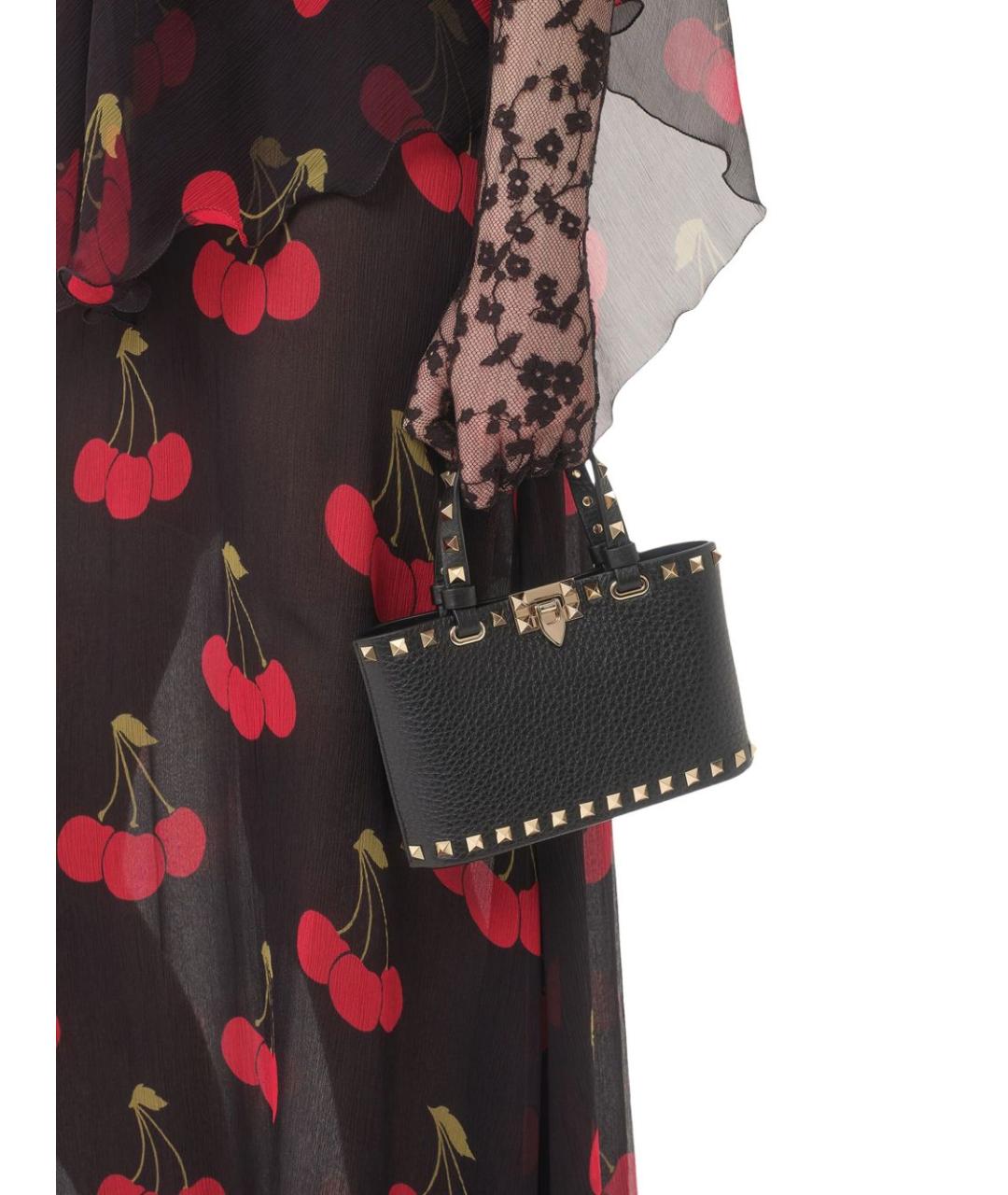 VALENTINO Черная кожаная сумка тоут, фото 6