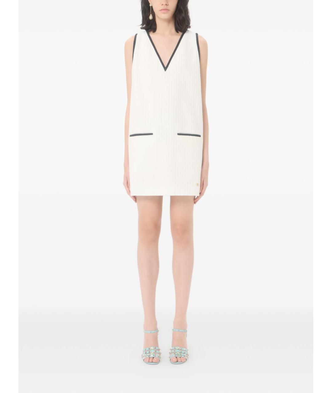 VALENTINO Белое хлопковое повседневное платье, фото 3