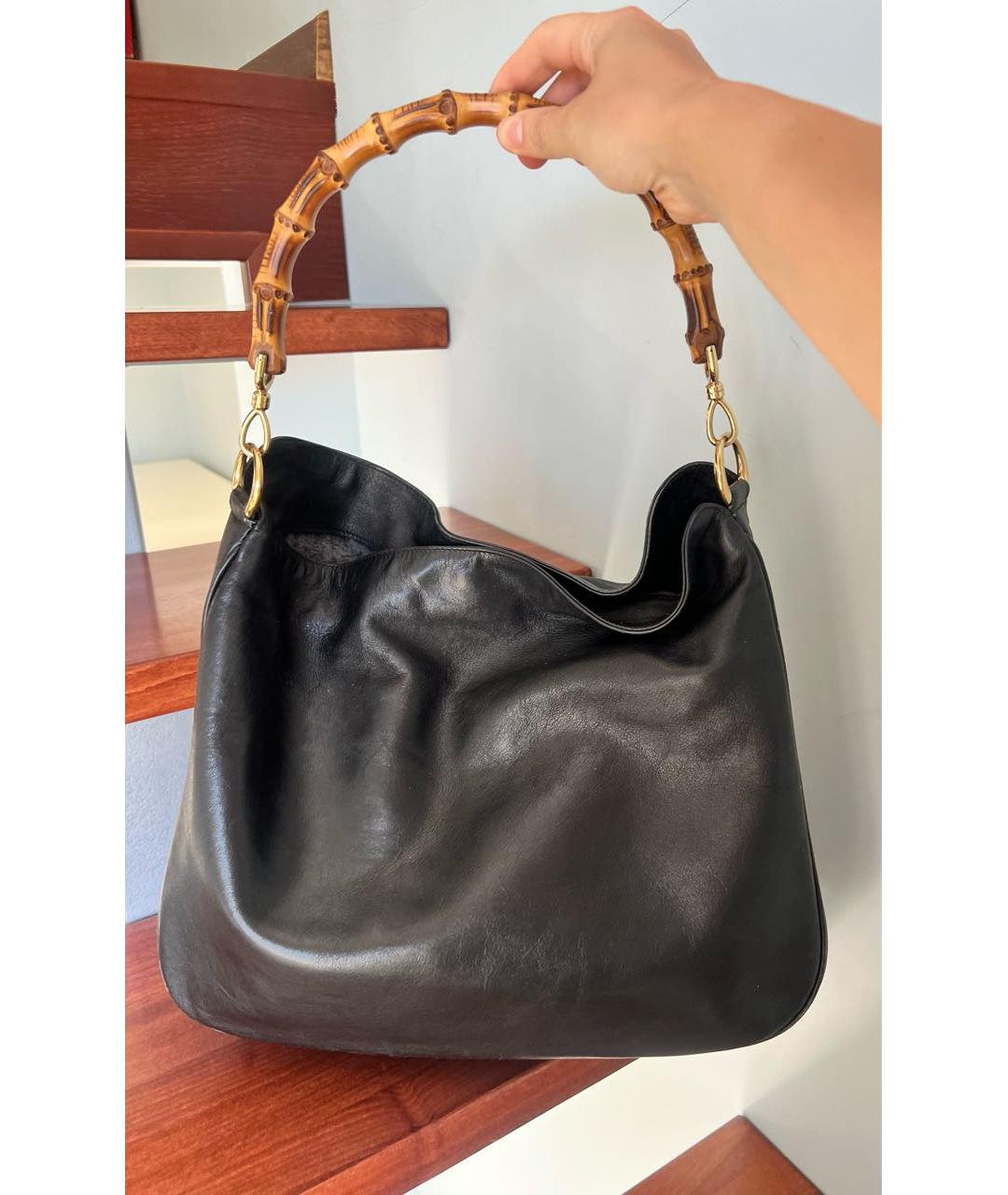 GUCCI Черная кожаная сумка с короткими ручками, фото 3