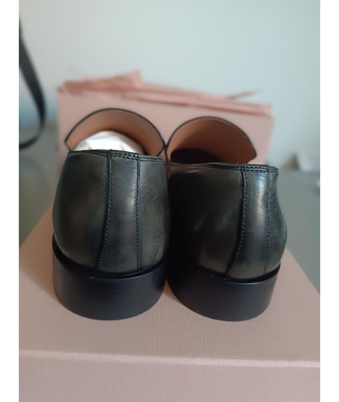 MIU MIU Серые кожаные лоферы, фото 4