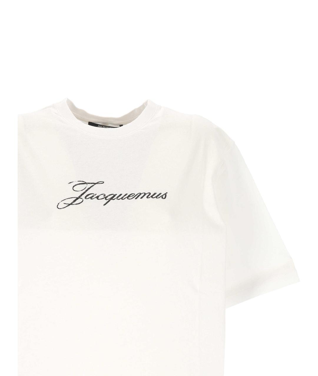 JACQUEMUS Белая хлопковая футболка, фото 2