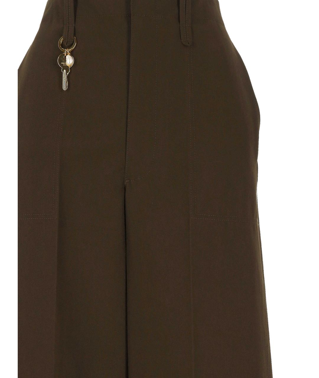 Carven Коричневые хлопковые брюки широкие, фото 2