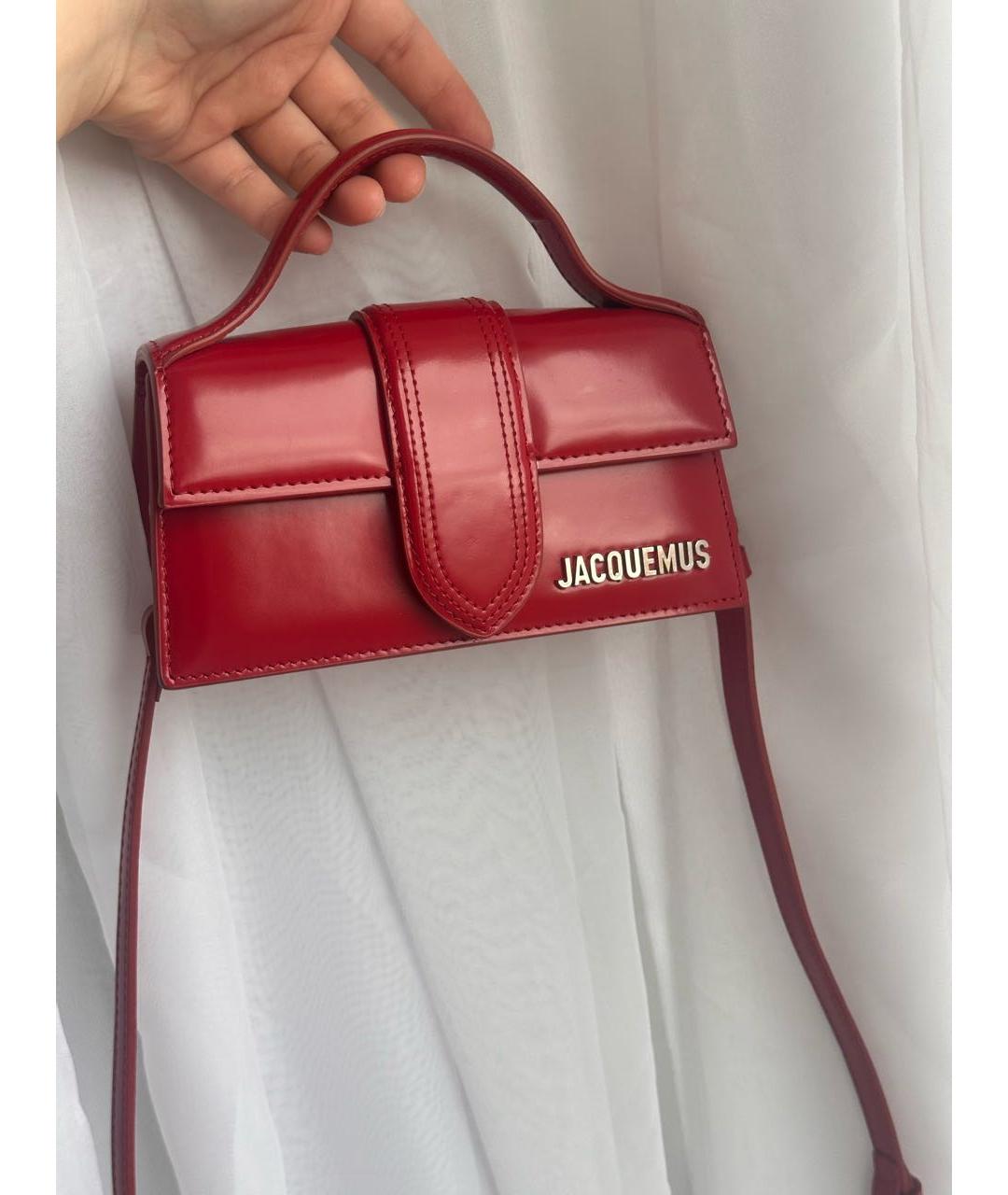 JACQUEMUS Красная кожаная сумка с короткими ручками, фото 2