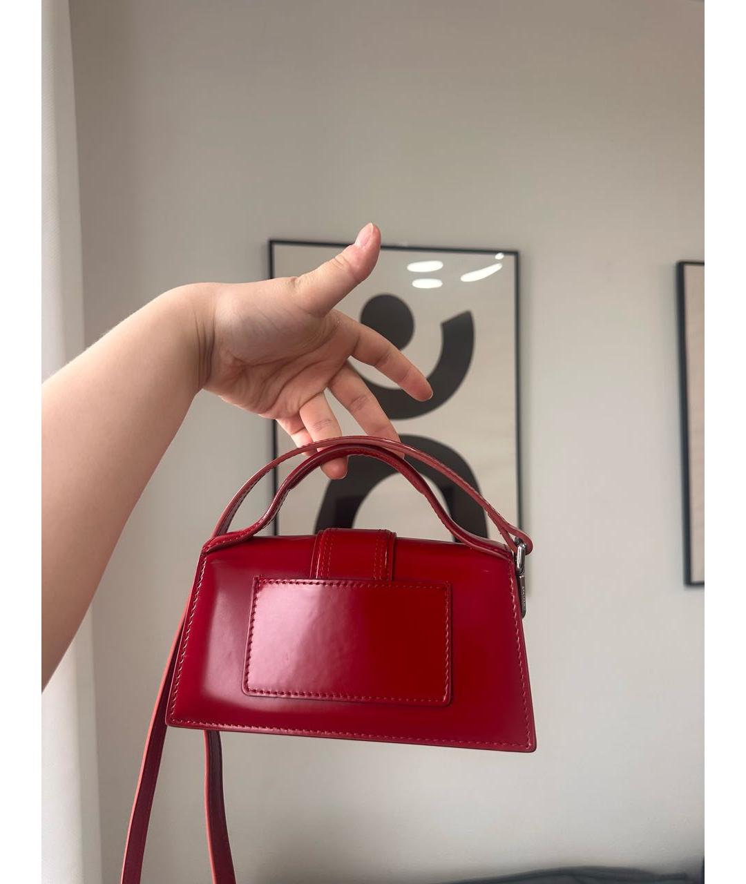 JACQUEMUS Красная кожаная сумка с короткими ручками, фото 3