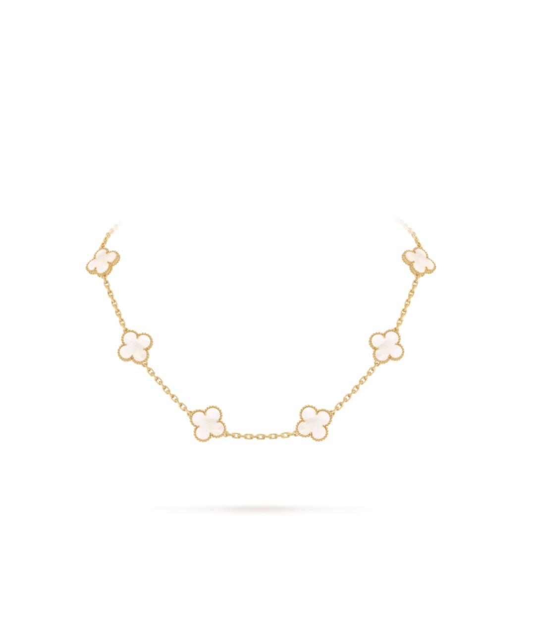 VAN CLEEF & ARPELS Белое колье из желтого золота, фото 2