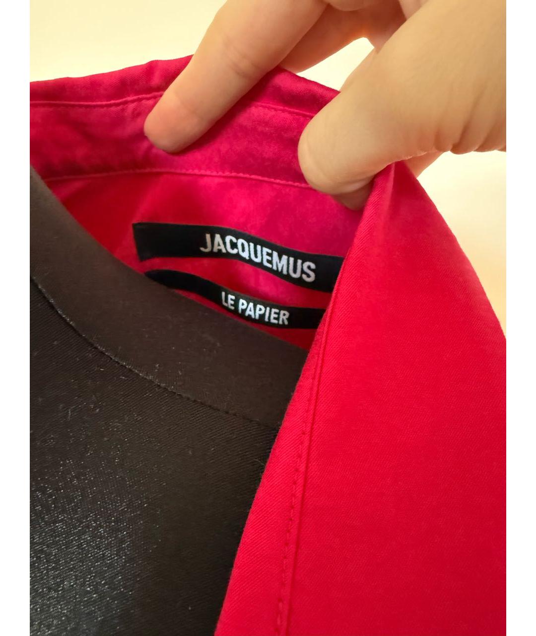 JACQUEMUS Фуксия хлопковое платье, фото 4