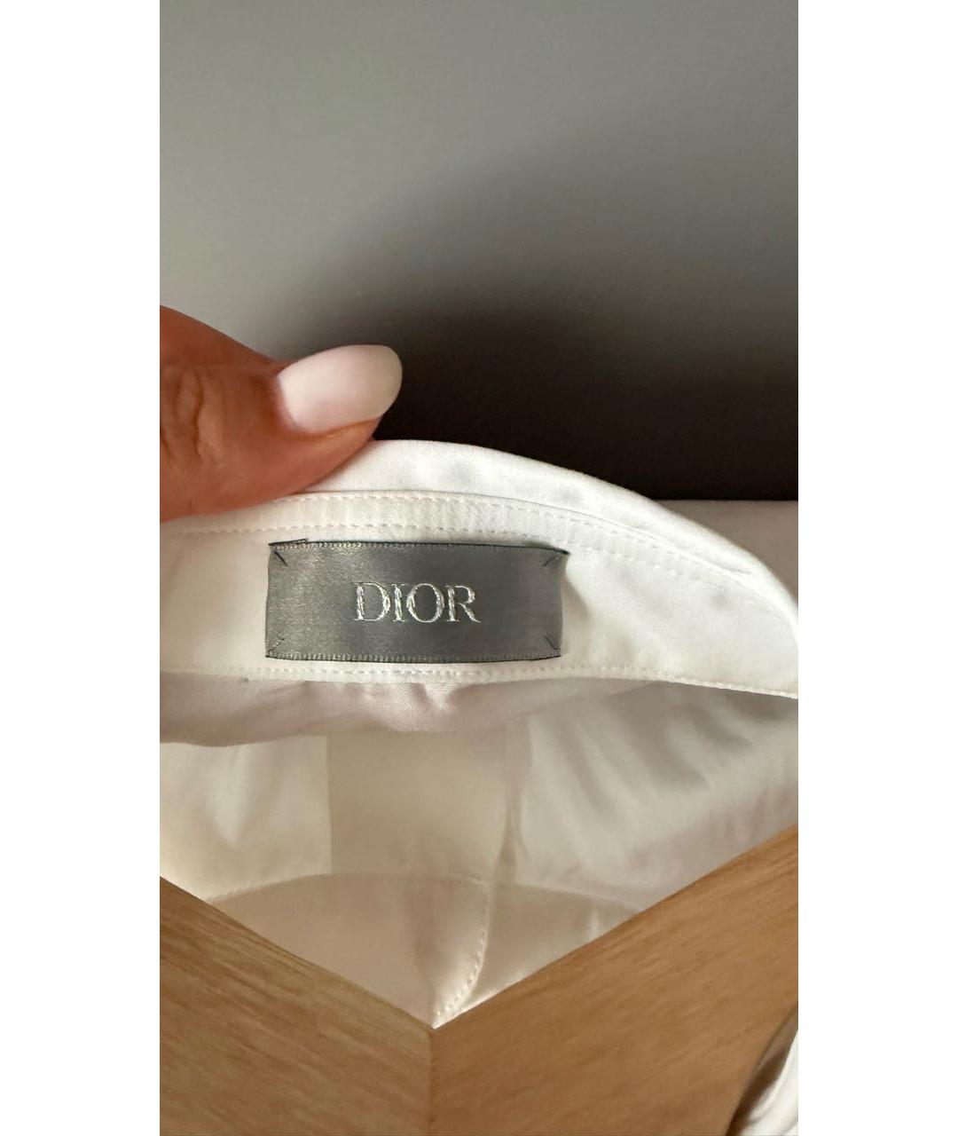 CHRISTIAN DIOR Белая хлопковая классическая рубашка, фото 3