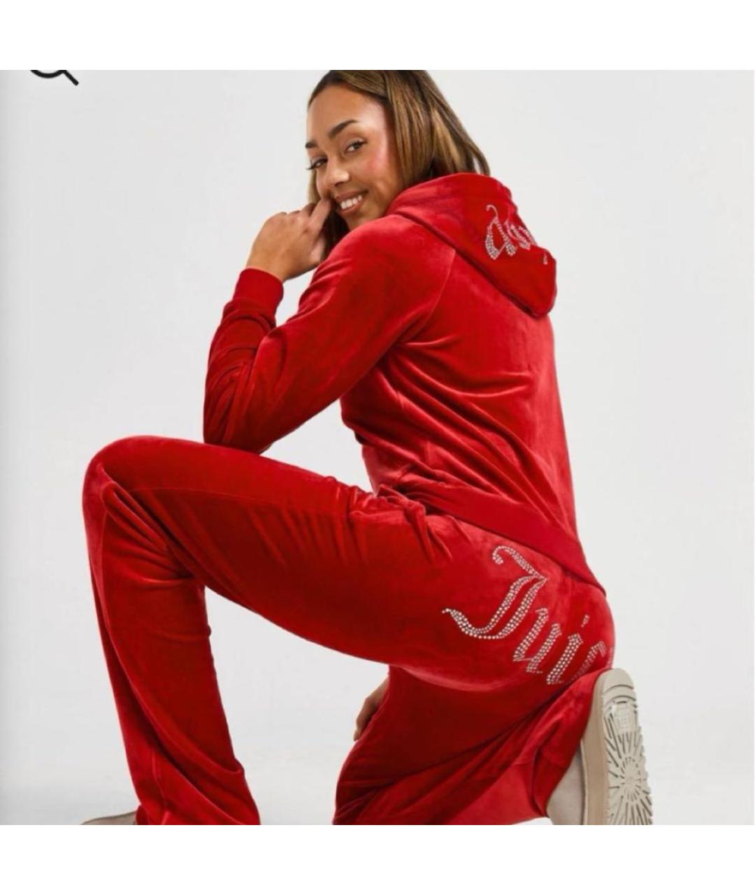 JUICY COUTURE Красный велюровый спортивные костюмы, фото 7