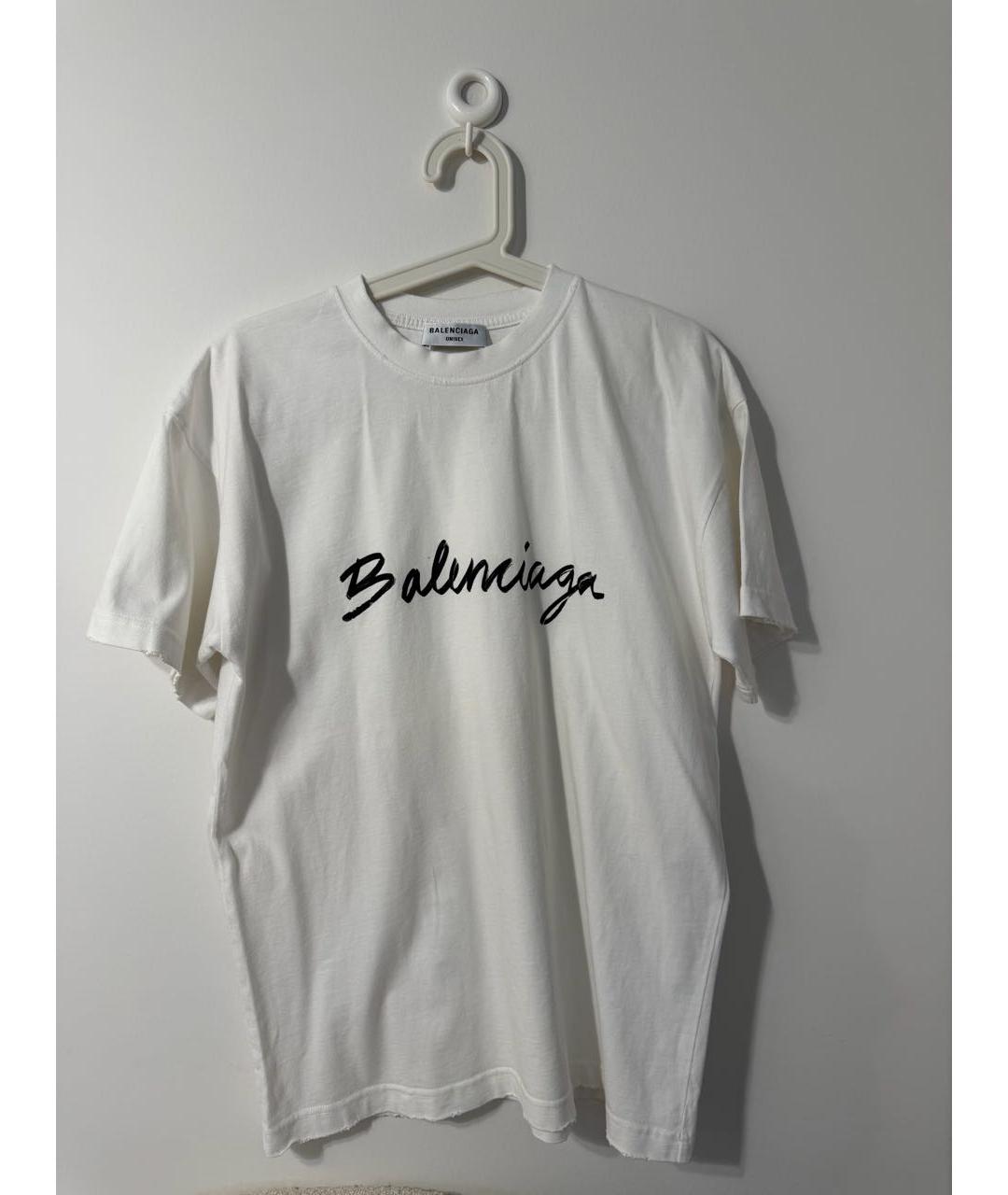 BALENCIAGA Белая хлопковая футболка, фото 9