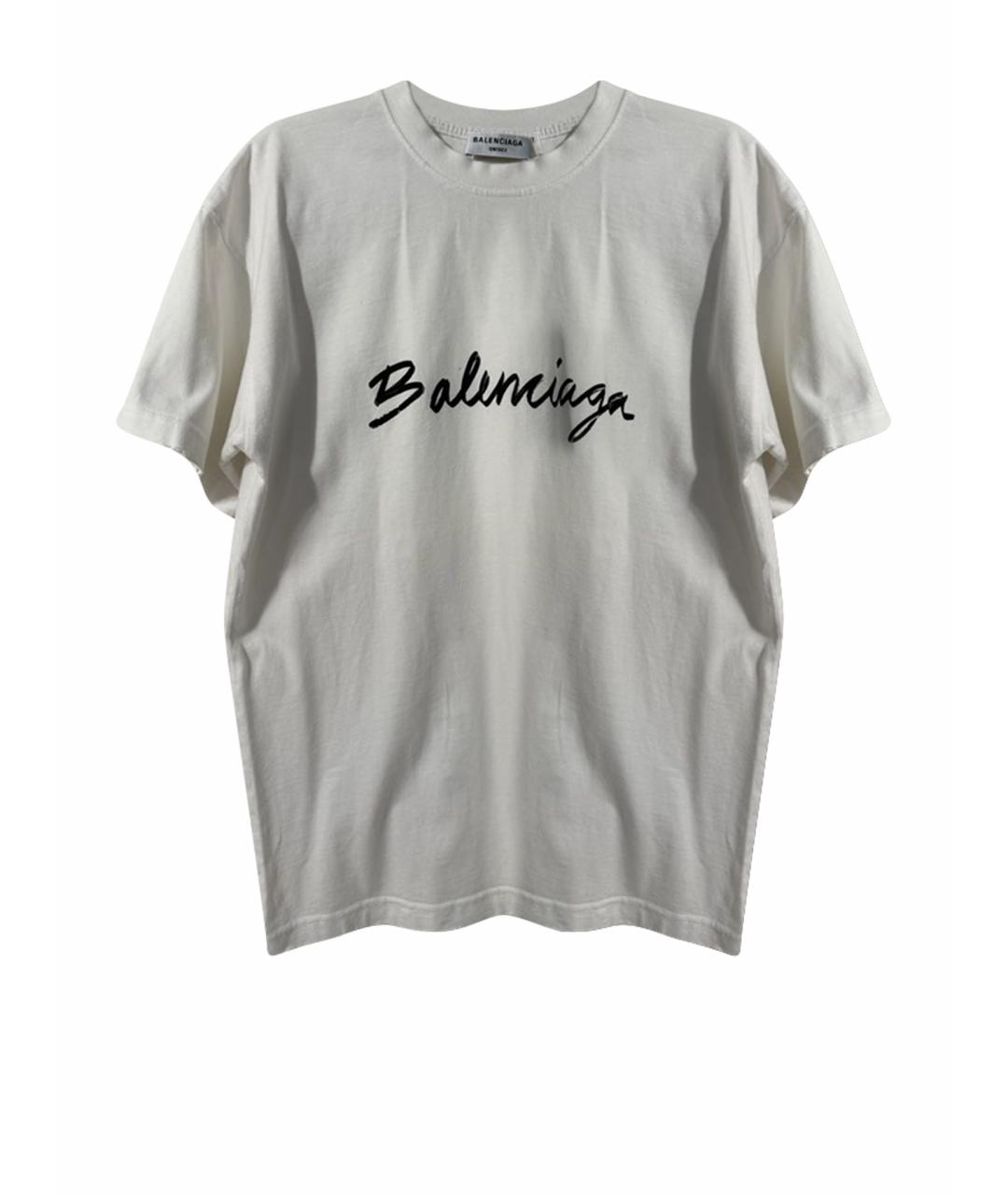BALENCIAGA Белая хлопковая футболка, фото 1