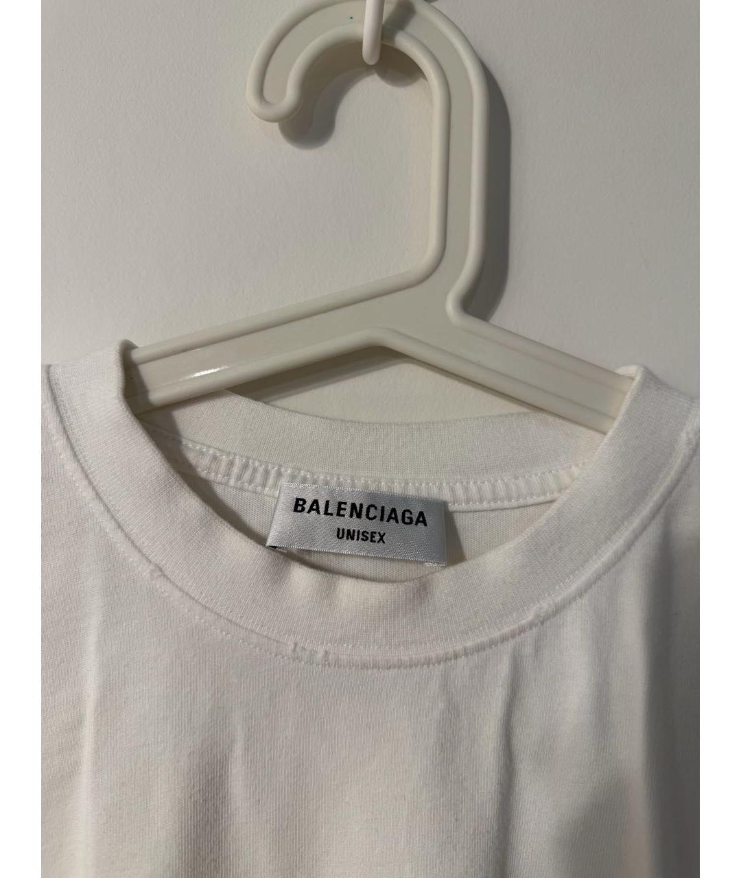 BALENCIAGA Белая хлопковая футболка, фото 3