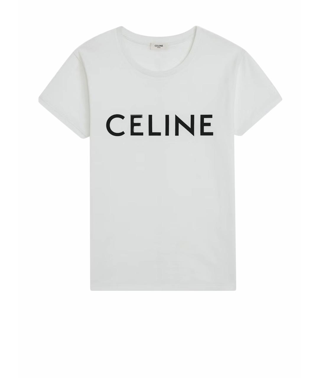 CELINE Белая хлопковая футболка, фото 1