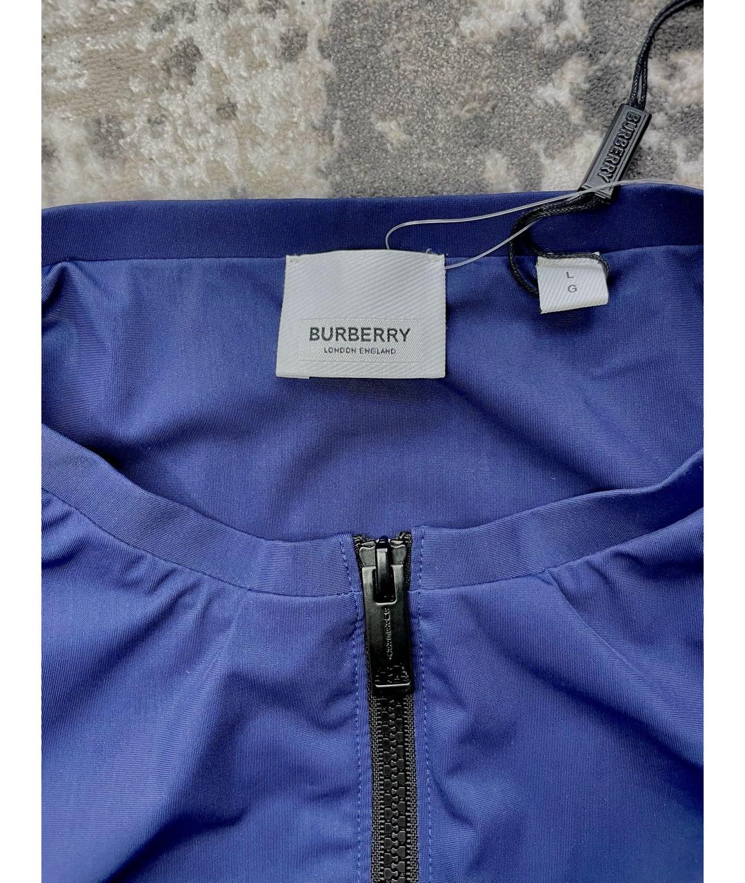 BURBERRY Темно-синяя полиамидовая майка, фото 4