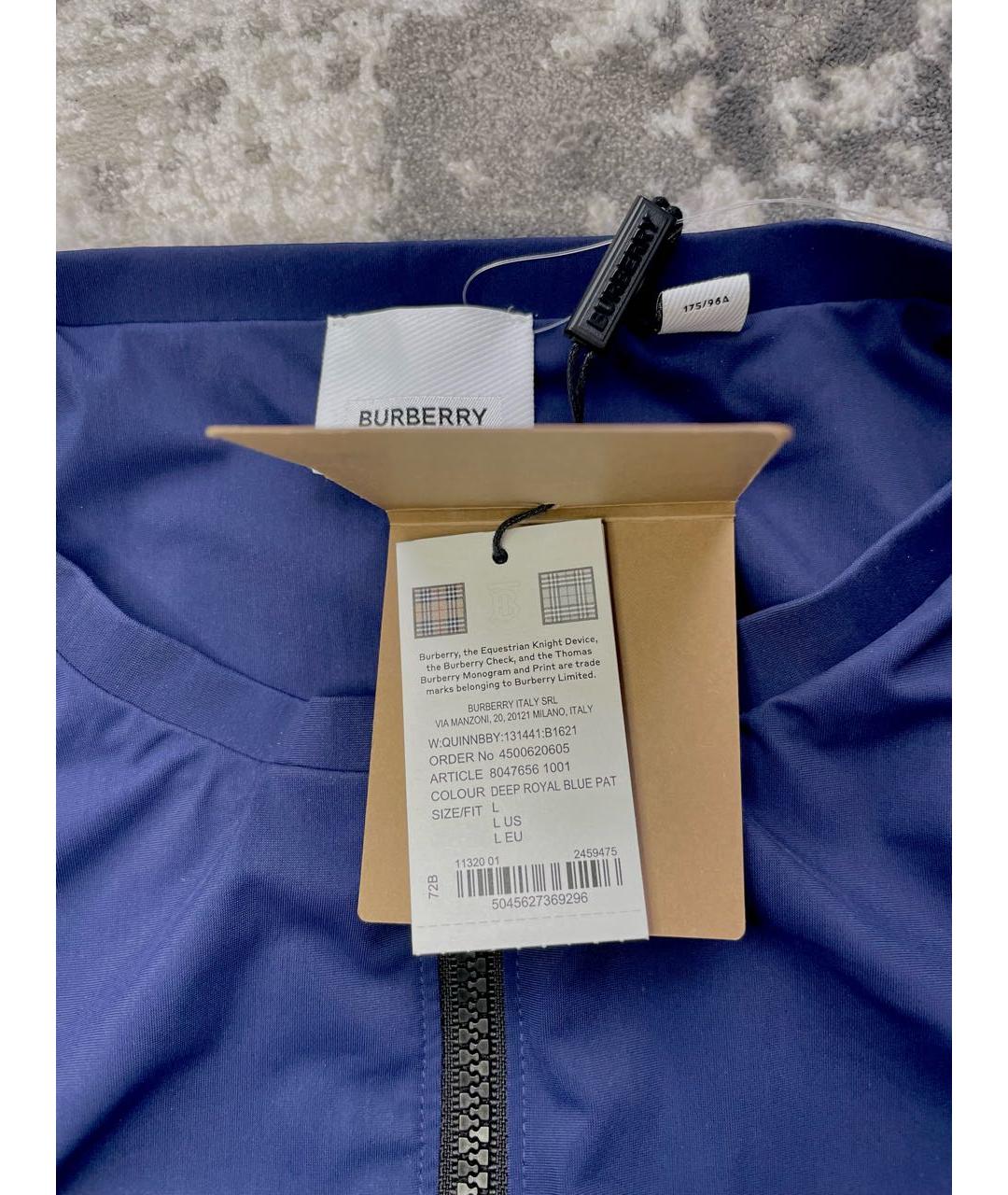BURBERRY Темно-синяя полиамидовая майка, фото 3