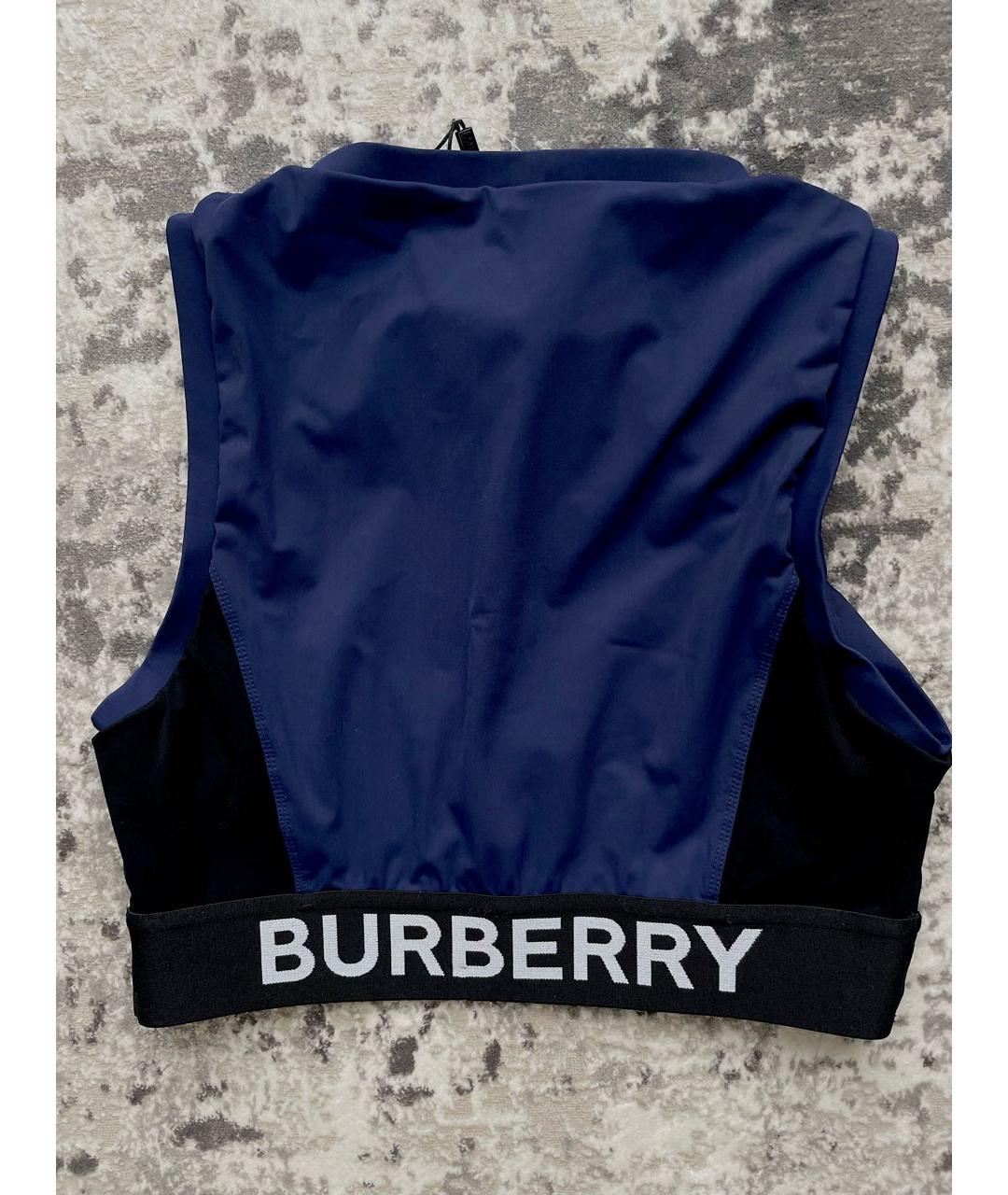 BURBERRY Темно-синяя полиамидовая майка, фото 2