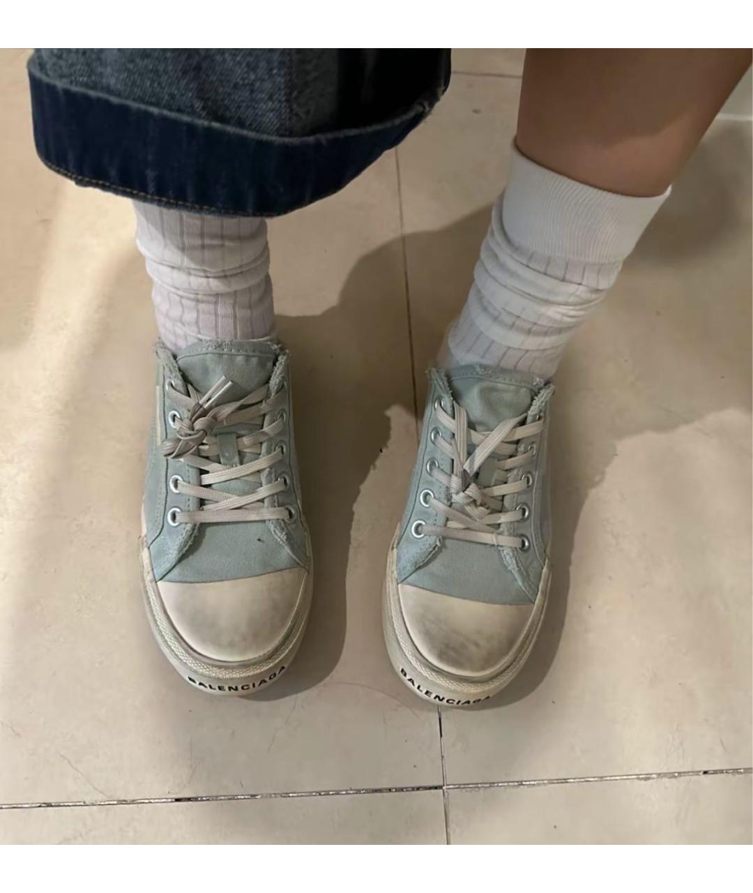 BALENCIAGA Голубые кеды, фото 4