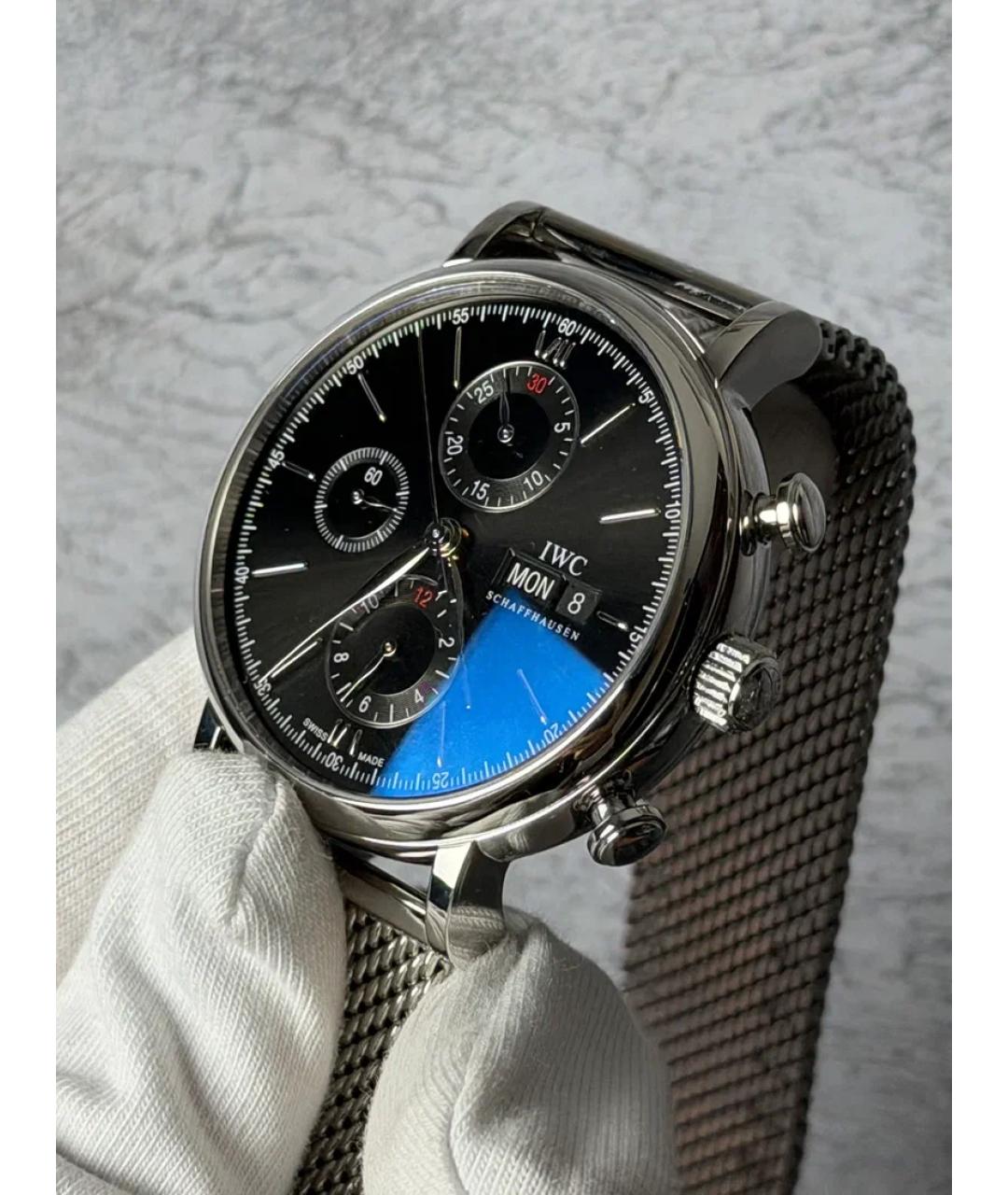 IWC Schaffhausen Черные металлические часы, фото 4