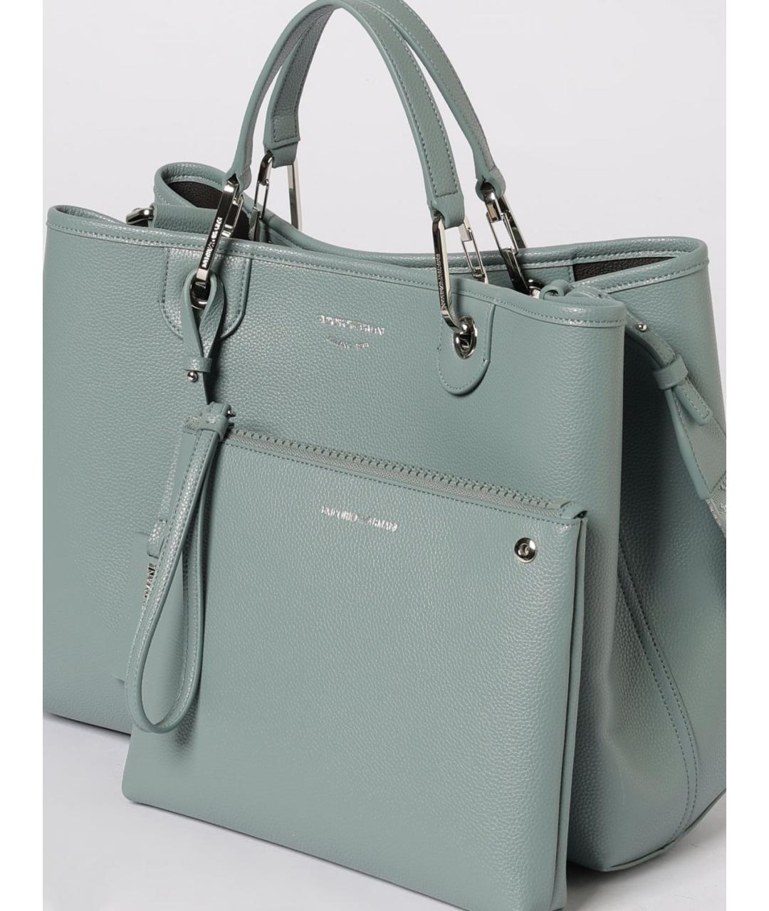 EMPORIO ARMANI Голубая сумка с короткими ручками, фото 3