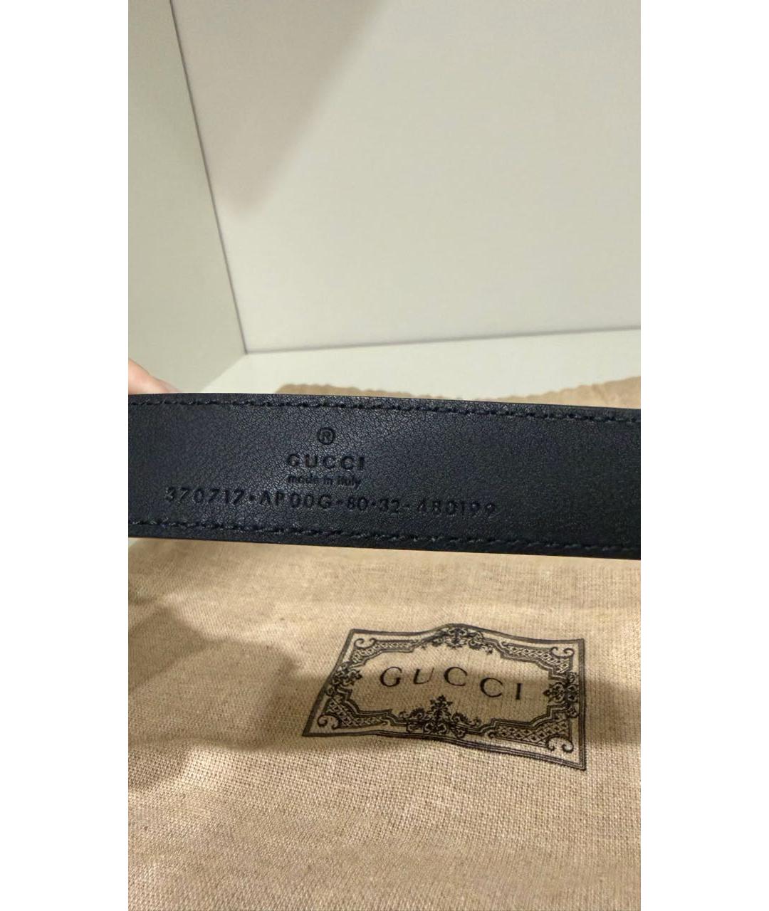 GUCCI Черный кожаный ремень, фото 3