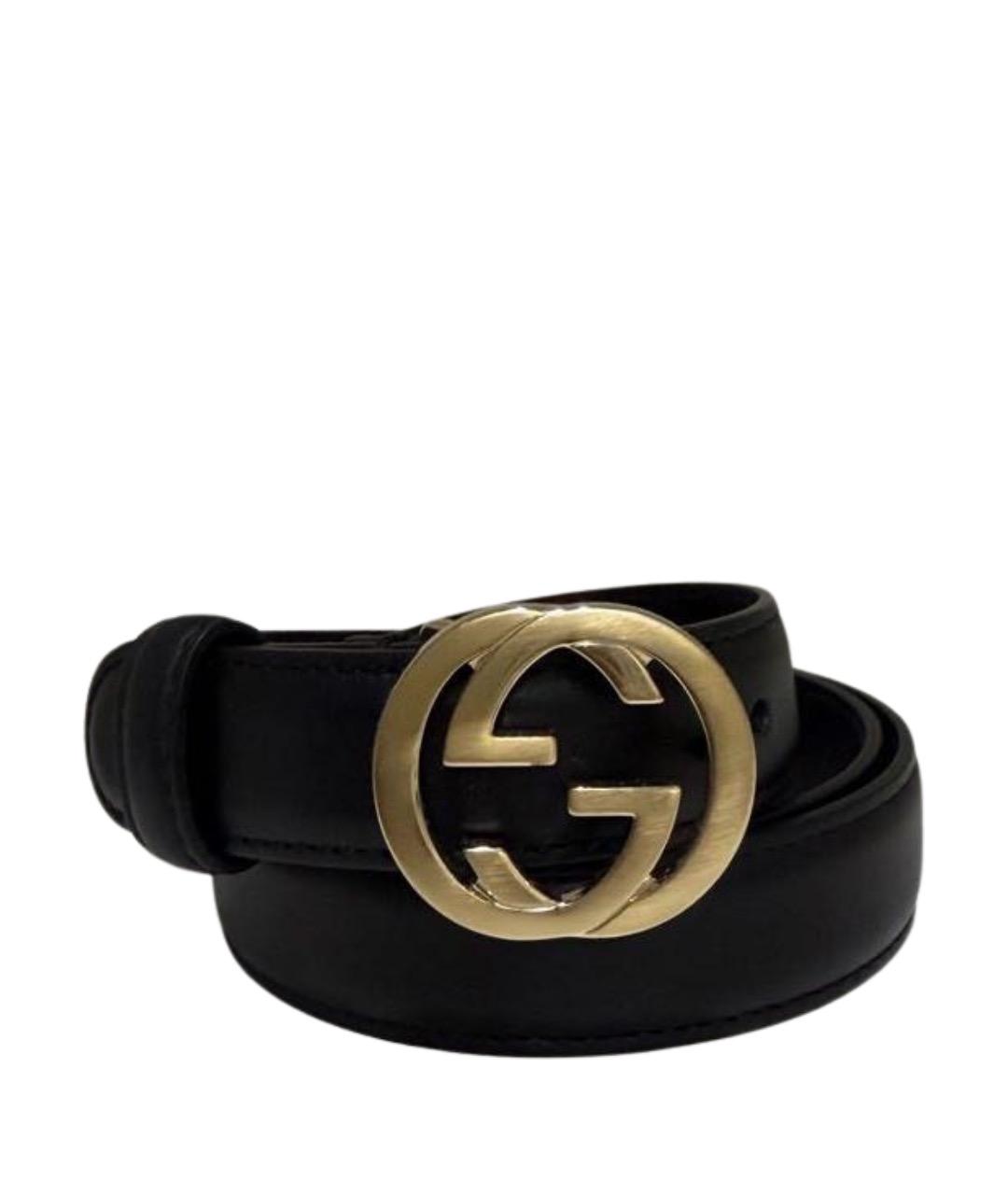 GUCCI Черный кожаный ремень, фото 1